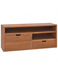 Mobile Porta TV 90x30x40 cm in Legno Massello di Teak 2