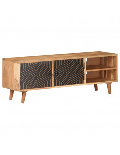 Mobile Porta TV 115x30x39 cm in Legno Massello di Acacia 2