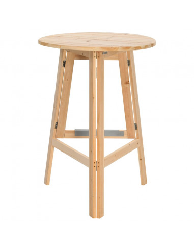 Tavolino da Bar Pieghevole 78 cm in Legno di Abete