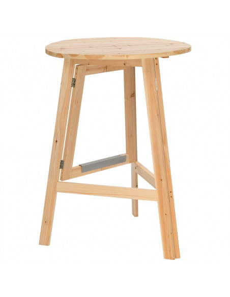 Tavolino da Bar Pieghevole 78 cm in Legno di Abete