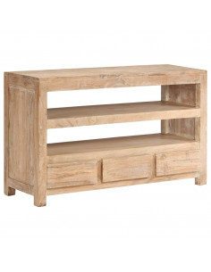 Mobile Porta TV in Legno di Acacia 90x30x55 cm Marrone Chiaro 2