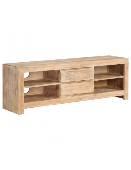 Mobile Porta TV in Legno di Acacia 120x30x40cm Marrone Chiaro