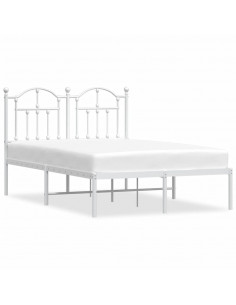 Giroletto con Testiera in Metallo Bianco 120x200 cm 2