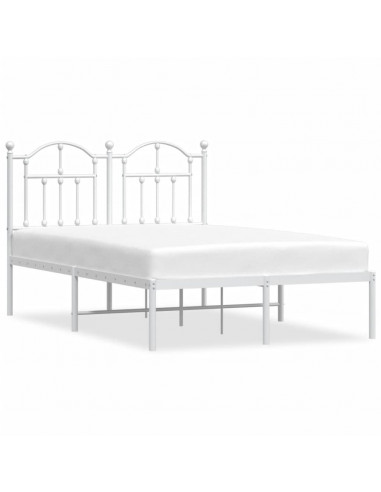 Giroletto con Testiera in Metallo Bianco 120x200 cm