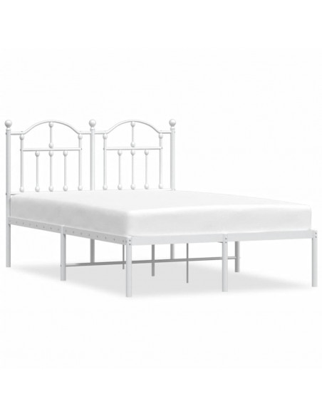 Giroletto con Testiera in Metallo Bianco 120x200 cm