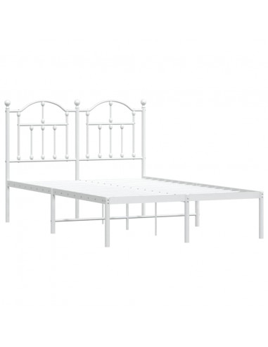 Giroletto con Testiera in Metallo Bianco 120x200 cm