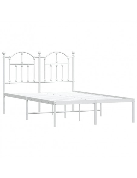 Giroletto con Testiera in Metallo Bianco 120x200 cm