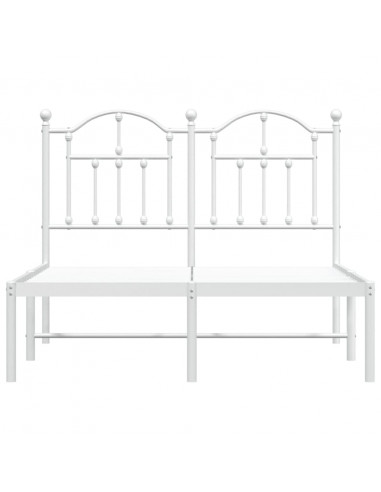 Giroletto con Testiera in Metallo Bianco 120x200 cm