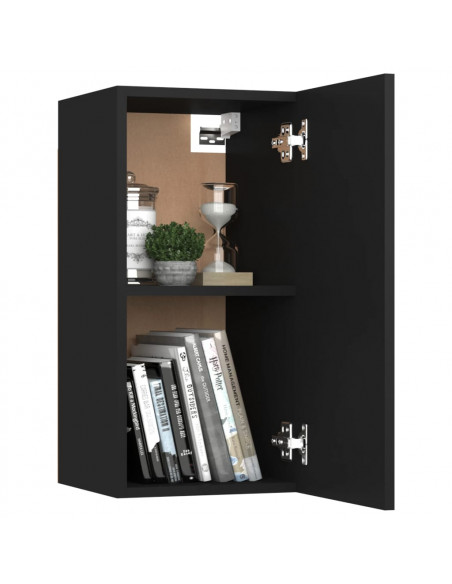 Mobili TV 2 pz Neri 30,5x30x60 cm in Legno Multistrato