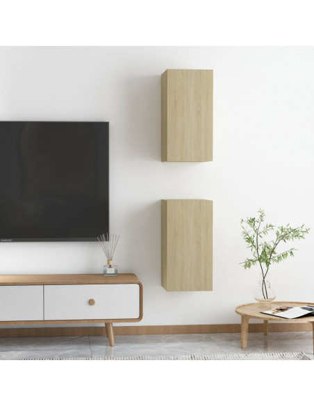 Mobili TV 2pz Rovere Sonoma 30,5x30x60 cm in Legno Multistrato