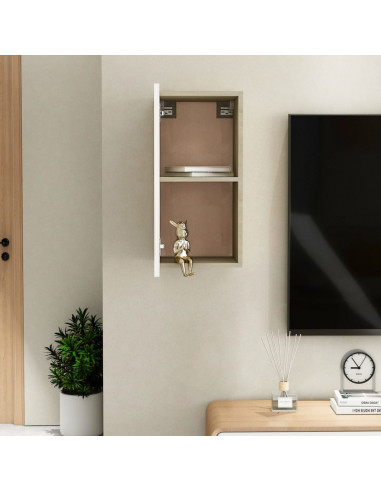 Mobile TV Bianco Rovere Sonoma 30,5x30x60 cm Legno Multistrato