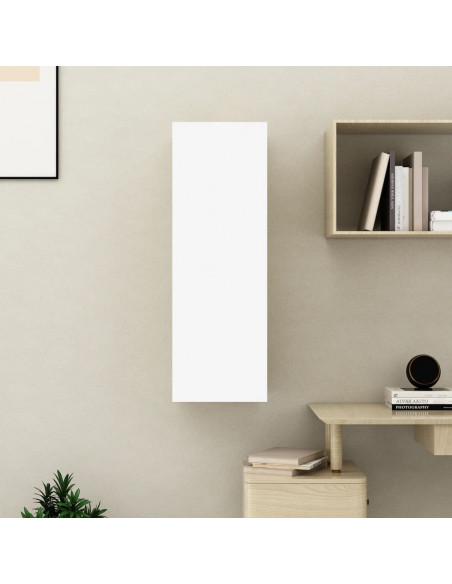 Mobile TV Bianco e Rovere Sonoma 30,5x30x90cm Legno Multistrato