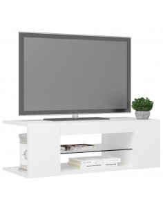 Mobile Porta TV con Luci LED Bianco 90x39x30 cm 2