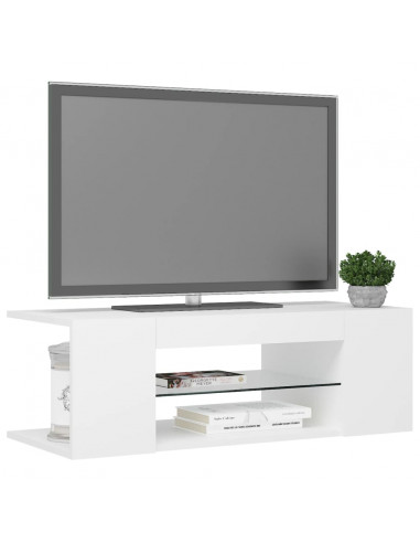 Mobile Porta TV con Luci LED Bianco 90x39x30 cm
