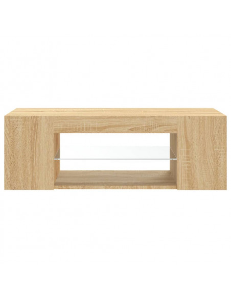 Mobile Porta TV con Luci LED Rovere Sonoma 90x39x30 cm
