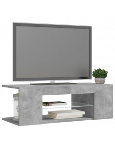 Mobile Porta TV con Luci LED Grigio Cemento 90x39x30 cm 2