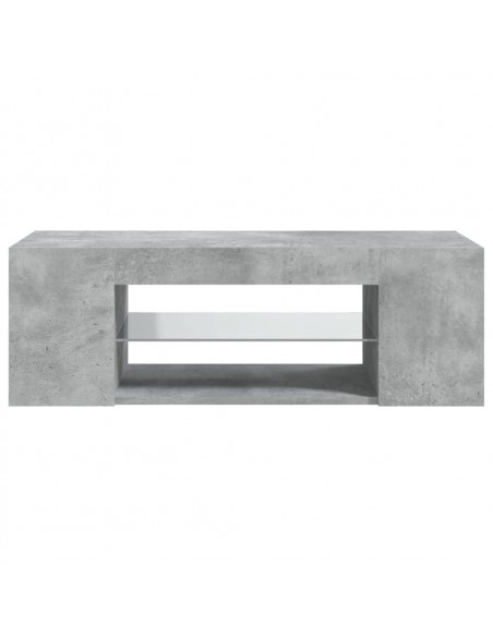 Mobile Porta TV con Luci LED Grigio Cemento 90x39x30 cm