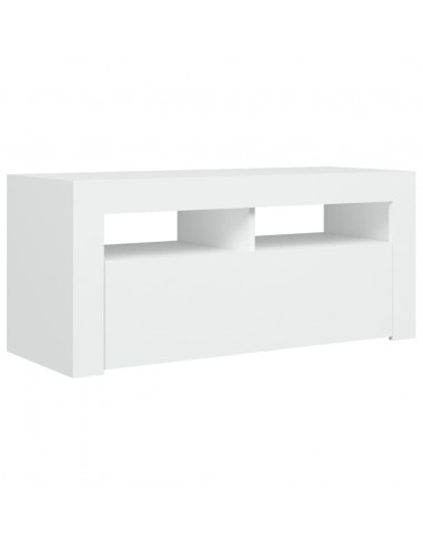 Mobile Porta TV con Luci LED Bianco 90x35x40 cm