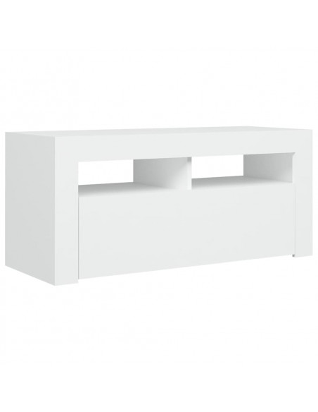 Mobile Porta TV con Luci LED Bianco 90x35x40 cm