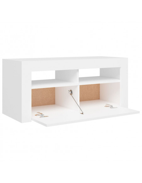 Mobile Porta TV con Luci LED Bianco 90x35x40 cm