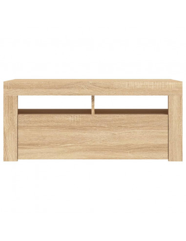 Mobile Porta TV con Luci LED Rovere Sonoma 90x35x40 cm