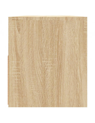 Mobile Porta TV con Luci LED Rovere Sonoma 90x35x40 cm