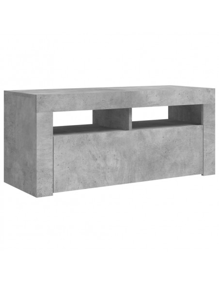 Mobile Porta TV con Luci LED Grigio Cemento 90x35x40 cm