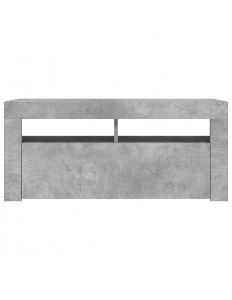 Mobile Porta TV con Luci LED Grigio Cemento 90x35x40 cm