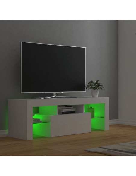 Mobile Porta TV con Luci LED Bianco 120x35x40 cm