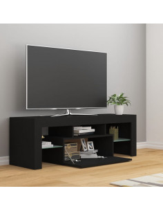 Mobile Porta TV con Luci LED Nero 120x35x40 cm 2