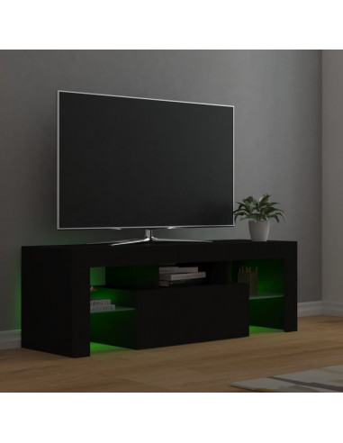 Mobile Porta TV con Luci LED Nero 120x35x40 cm