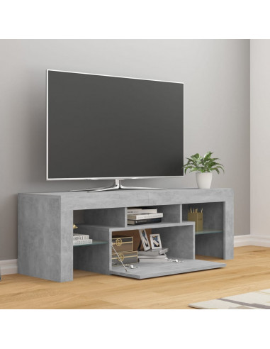 Mobile Porta TV con Luci LED Grigio Cemento 120x35x40 cm