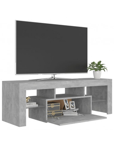 Mobile Porta TV con Luci LED Grigio Cemento 120x35x40 cm