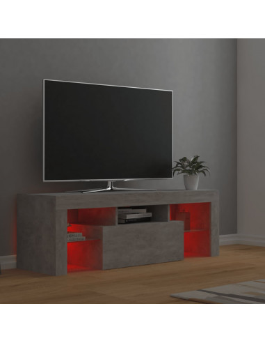 Mobile Porta TV con Luci LED Grigio Cemento 120x35x40 cm