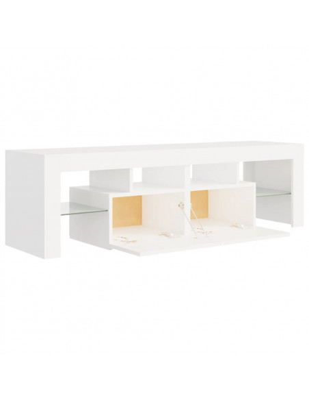 Mobile Porta TV con Luci LED Bianco 140x36,5x40 cm