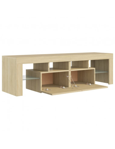 Mobile Porta TV con Luci LED Rovere Sonoma 140x36,5x40 cm