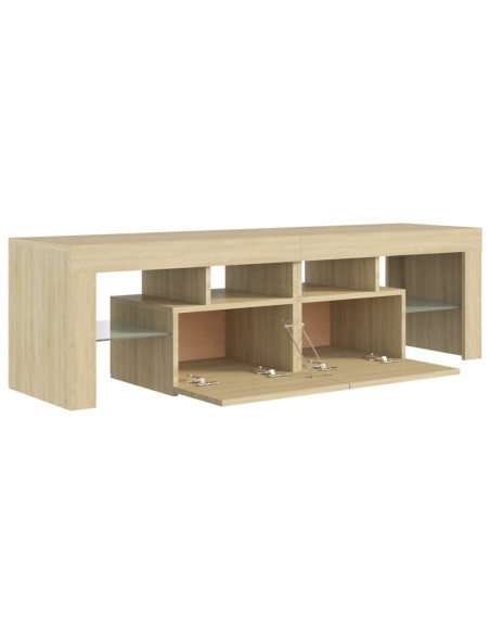 Mobile Porta TV con Luci LED Rovere Sonoma 140x36,5x40 cm