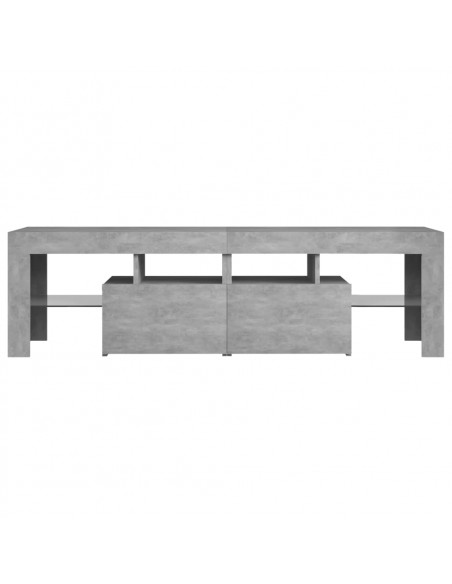 Mobile Porta TV con Luci LED Grigio Cemento 140x36,5x40 cm