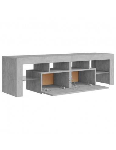 Mobile Porta TV con Luci LED Grigio Cemento 140x36,5x40 cm