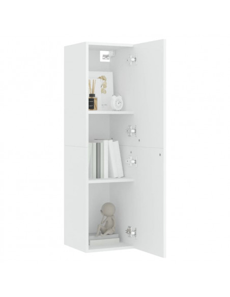 Mobile Porta TV Bianco 30,5x30x110 cm in Legno Multistrato