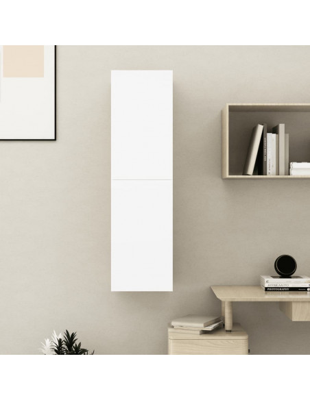 Mobile Porta TV Bianco 30,5x30x110 cm in Legno Multistrato