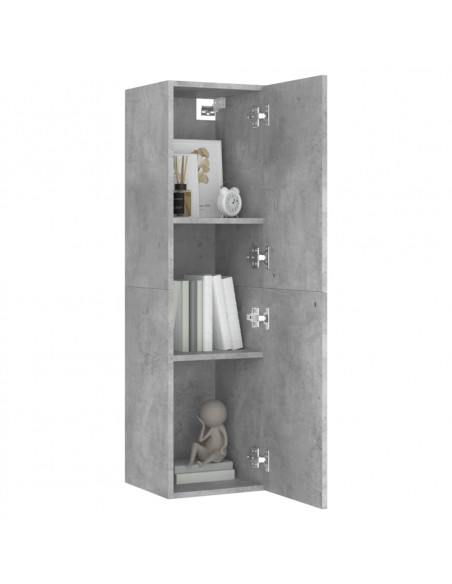 Mobile Porta TV Grigio Cemento 30,5x30x110 cm Legno Multistrato