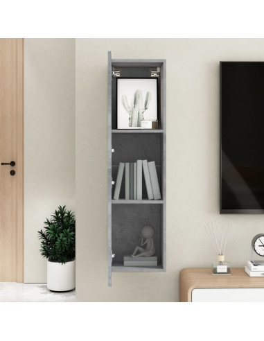 Mobile Porta TV Grigio Cemento 30,5x30x110 cm Legno Multistrato