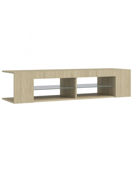 Mobile Porta TV con Luci LED Rovere Sonoma 135x39x30 cm
