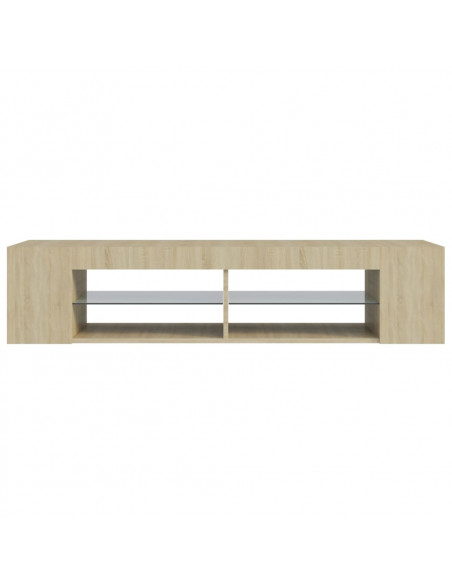 Mobile Porta TV con Luci LED Rovere Sonoma 135x39x30 cm