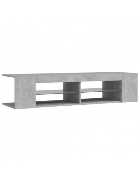 Mobile Porta TV con Luci LED Grigio Cemento 135x39x30 cm