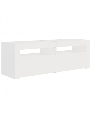 Mobile Porta TV con Luci LED Bianco 120x35x40 cm