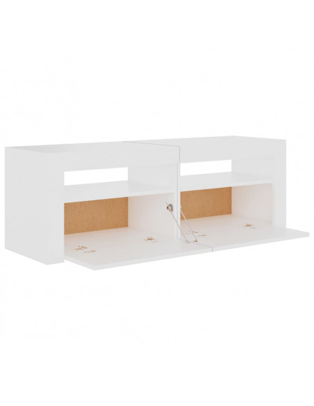 Mobile Porta TV con Luci LED Bianco 120x35x40 cm