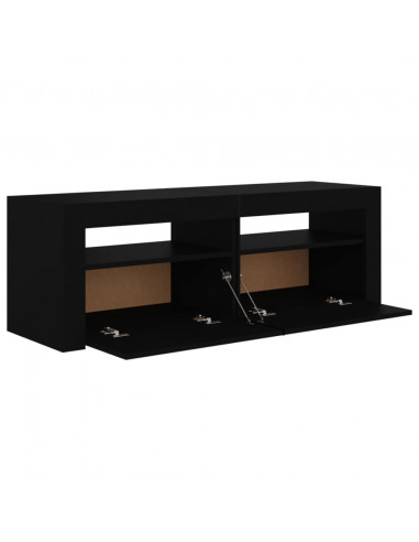 Mobile Porta TV con Luci LED Nero 120x35x40 cm