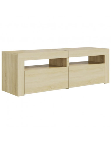 Mobile Porta TV con Luci LED Rovere Sonoma 120x35x40 cm